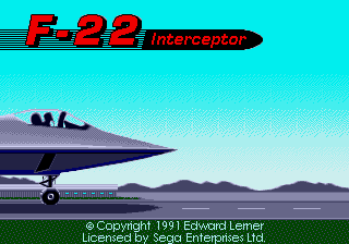 F-22 Interceptor (September 1991) Title Screen